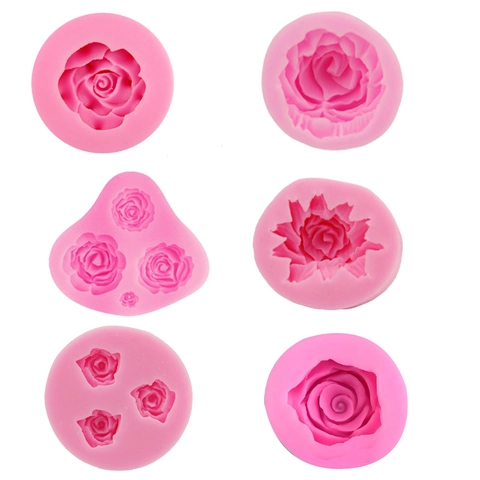 Stampo Silicone Rosa Forme Floreali Decorazione Torte Fondente Cioccolato Sapone Candela Resina DIY Pasticceria Resistente Calore