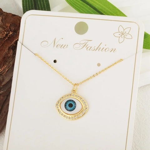 Collier Pendentif En Cuivre Plaqué Or 18K Zircone Serpent Hippocampe Mauvais Œil Lune Étoile Bijoux Femmes