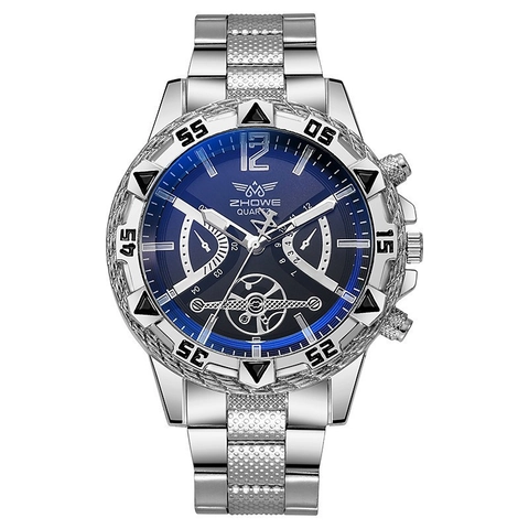 Men Quartz Watch Business Fashion Alloy Steel Band Large Round Dial Casual Sport Wristwatch For Gentleman