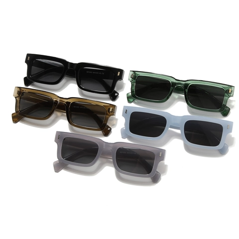 Retro Rechthoekige Zonnebril Vintage Klein Frame PC UV400 Bescherming Voor Heren Dames Mode Streetwear