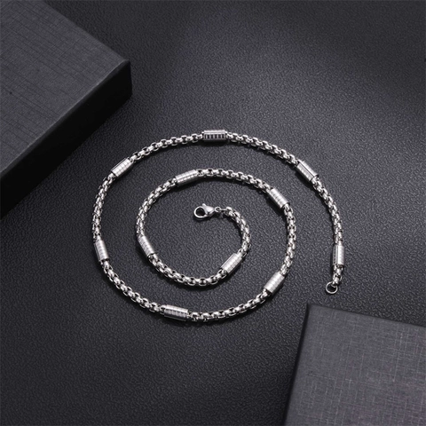 Collana Catena Veneziana In Acciaio Inossidabile Con Ciondoli A Tubo Cilindrico Gioielli Stile Punk Geometrico Unisex