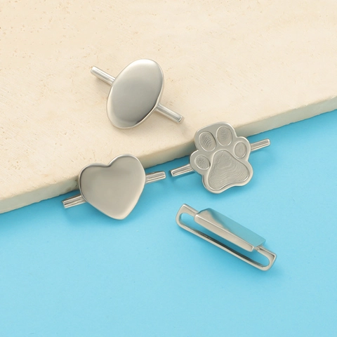Watch Band Decorative Charms Stainless Steel Metal Loops Accessory For Silicone Smartwatch Straps Heart Paw Shapes