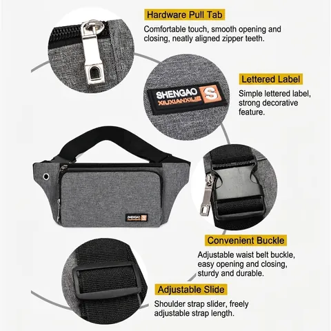 Ελαφριά Τσάντα Μέσης Oxford Sports Chest Bag Με Πολλές Τσέπες Με Τρύπα Ακουστικών Για Τρέξιμο Fitness Ανδρική Γυναικεία Unisex
