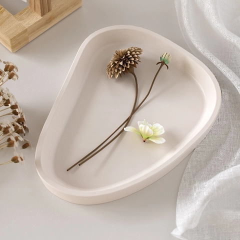 Irregular Pebble Silicone Mold For DIY Resin Gypsum Tray Minimalist Round Triangle Jewelry Dish Storage Plate