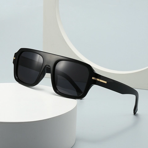 Modern Retro Square Sunglasses For Men Women PC Frame TAC Lens UV400 Protection Metal Trim Fashion INS Style Sun Glasses