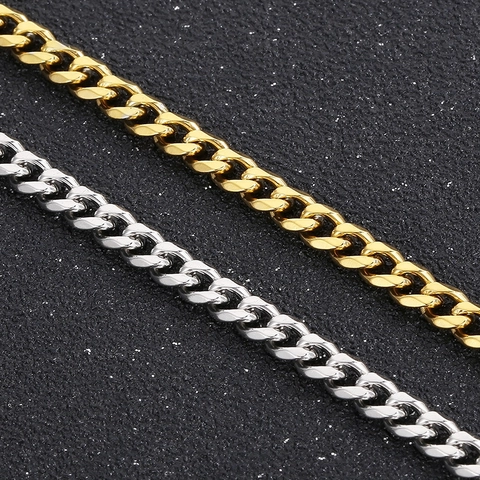 Αλυσίδα Cuban Link Κολιέ Βραχιόλι Από Ανοξείδωτο Χάλυβα Κενή Ορθογώνια Ετικέτα Hip Hop Μόδα Κοσμήματα Για Άνδρες