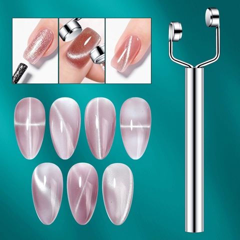 Cat Eye Nail Magnet Tool Strong Magnetic Double Headed Multifunctional Nail Art DIY Accessories Metal Cylindrical Handle