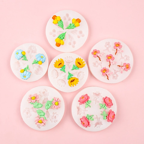 Blumen Silikonform Tulpe Gänseblümchen Pfingstrose Lotus Pfirsichblüte Für DIY Harz Backen Schokolade Tortendeko
