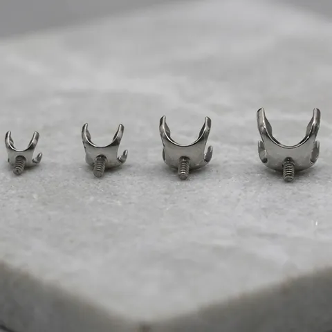 F136 Titanium Alloy Claw Setting Empty Mounts Internally Threaded Screw Head Replacement Parts For Body Piercing Jewelry DIY