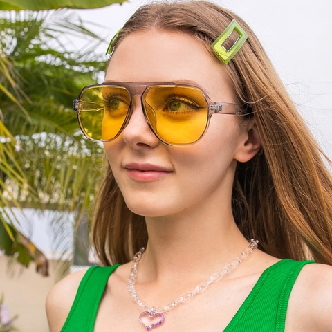 Occhiali Da Sole Aviatore Con Montatura Grande Retrò Protezione UV400 Materiale PC Occhiali Alla Moda Uomo E Donna