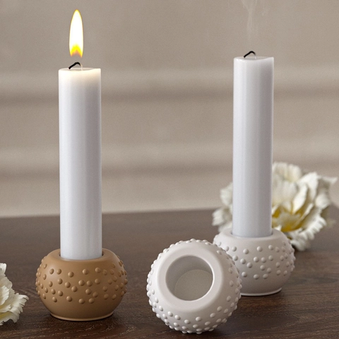 Polka Dot Round Candlestick Silicone Mold DIY Resin Gypsum Candle Holder Storage Bowl Crafting Tool