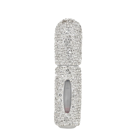 Portable Perfume Atomizer Bottle Rhinestone Encrusted Bottom Refill Spray Empty Travel Cosmetic Container Bling