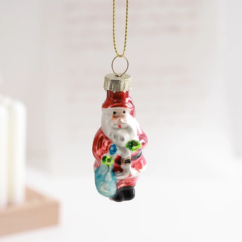 Christmas Hanging Ornaments Miniature Hand Painted Glass Multi Shape Festive Holiday Home Decor Party Decoration