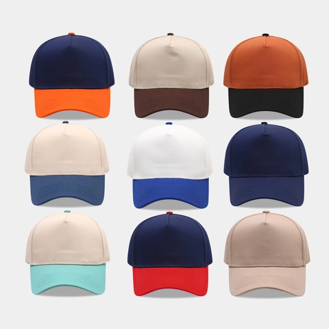 Honkbalpet Katoen Gebogen Rand Verstelbaar Retro Zonbescherming Buitensporten Unisex Trucker Pet Effen Kleur Contrastkleur