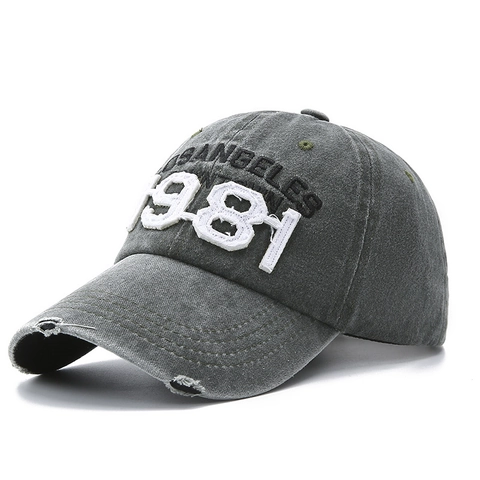 Vintage Washed Cotton Baseball Cap Distressed Retro Dad Hat Embroidered Los Angeles 1981 Streetwear Sun Protection For Men Women