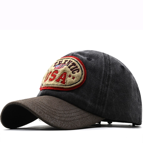 Gorra De Béisbol Estilo Americano Vintage Algodón Lavado Patchwork Bordado USA Patch Retro Hip Hop Unisex Ajustable