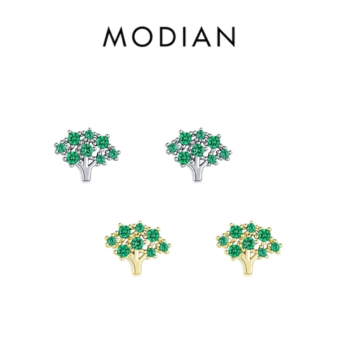Pendientes De Árbol De La Vida De Plata De Ley 925 Con Circonia Verde Joyas Minimalistas Para Mujeres