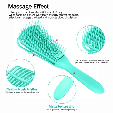 Detangling Hair Brush Flexible Octopus Massage Comb For Curly Wavy Long Thick Wet Dry Hair Scalp Care TPEE Plastic Vent Design