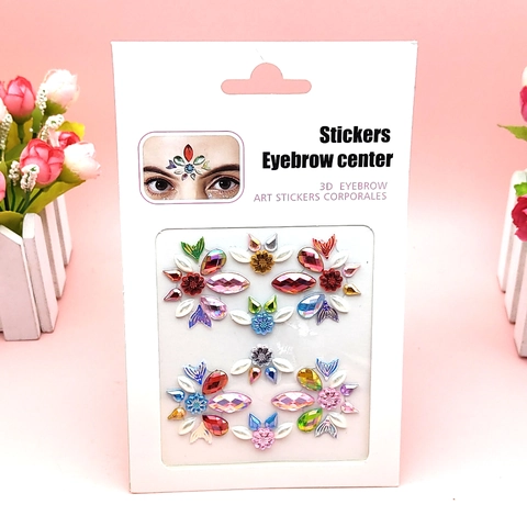 Acrylic Face Gems Rhinestone Crystal Face Stickers Eyebrow Center Body Art Temporary Tattoo Makeup Festival Party Jewelry