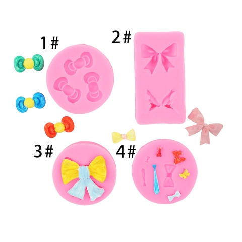 Bowknot Silicone Mold Fondant Cake Decoration Tools Bow Tie Shapes DIY Baking Craft Candy Chocolate Making