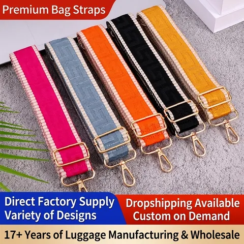 Adjustable Bag Strap Replacement Wide Shoulder Belt Ethnic Style Geometric Woven For Women Crossbody Handbags