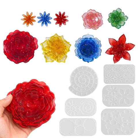 Flower Silicone Mold For Resin Casting DIY Jewelry Making Epoxy Pendant Decorative Craft Tool Flexible Heat Resistant