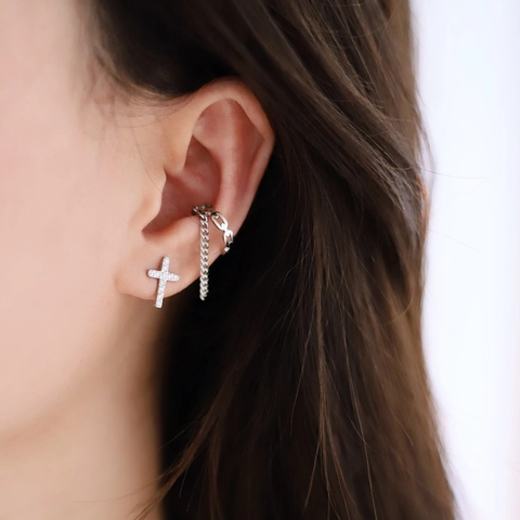 Prachtige Titanium Staal Zirconia Kruis Oorknopjes Goud Zilver Vergulde Kruis Oorbellen Mode Sieraden Voor Vrouwen Mannen