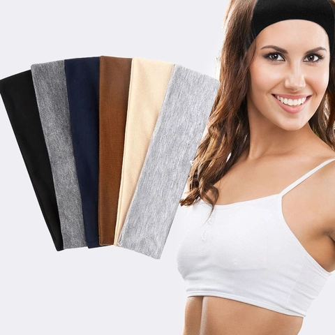 Sports Headband Sweatband Elastic Cotton Polyester Non Slip For Running Yoga Fitness Outdoor Unisex