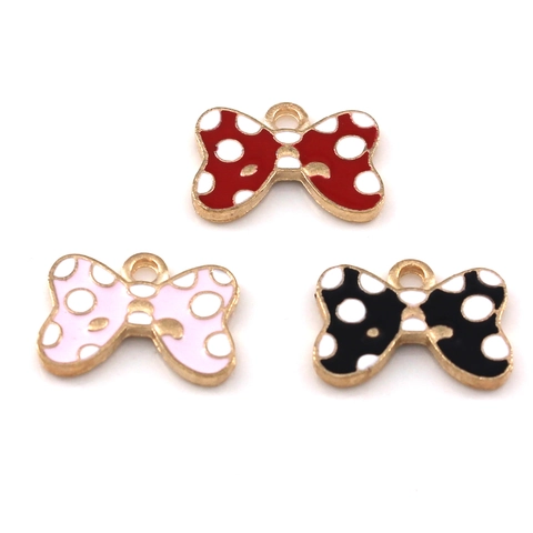 Colgantes De Lazo Con Lunares Aleación De Zinc Esmalte Gota De Aceite Para Hacer Joyas DIY Accesorios De Pendientes