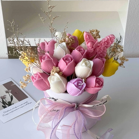 Tulip Scented Candle Soy Wax Blend Flower Shape Aromatherapy For Home Decor Valentine's Day Gift