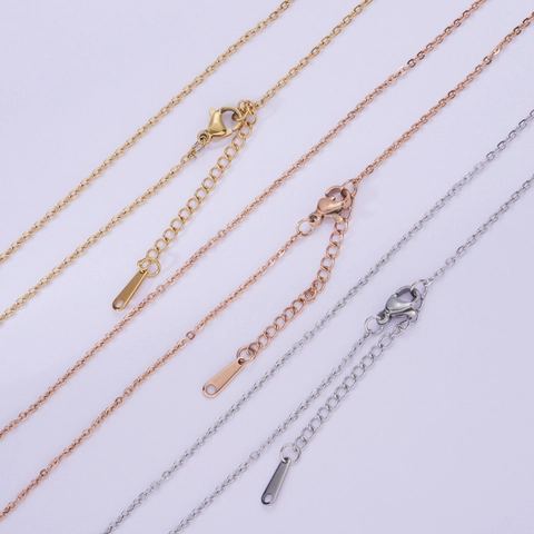 Minimalist Necklace Chain 304 Stainless Steel 18K Gold Plated With Lobster Clasp And Adjustable Extension Chain