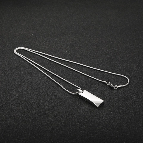 Minimalist Vertical Bar Pendant Necklace 316L Stainless Steel Geometric Jewelry With Snake Chain For Men Women