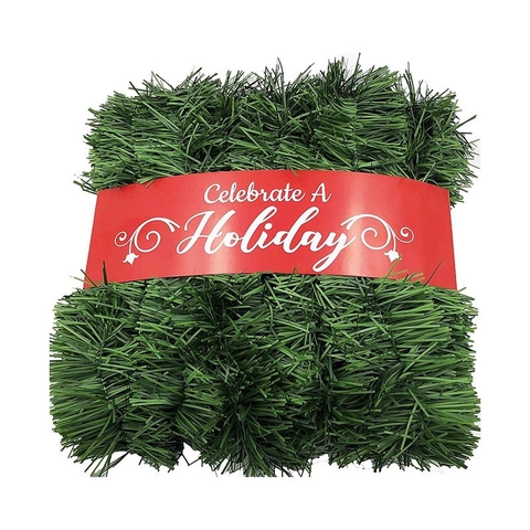 Ghirlanda Di Natale Artificiale Aghi Di Pino Verde PVC Tinsel Nastro Per Decorazione Festa Matrimonio Interno