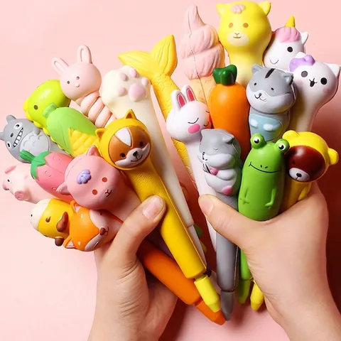 Penne Gel Cartone Animato Animali Antistress Giocattolo Rimbalzo Lento PU Morbido Per Bambini E Articoli Cancelleria