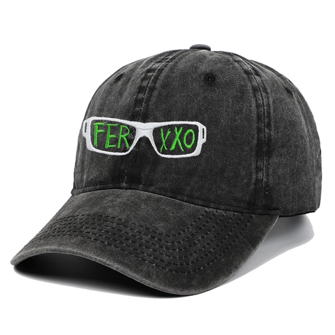 Casquette De Baseball En Coton Lavé Rétro Motif Lunettes De Soleil Brodé Denim Délavé Chapeau Papa Protection Solaire Réglable Unisexe Streetwear