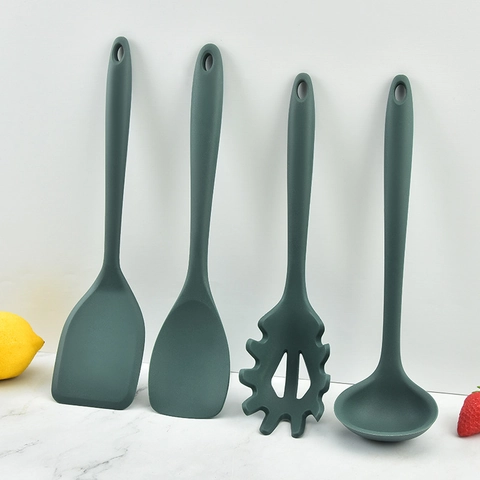Utensilios De Cocina De Silicona Resistentes Al Calor Antiadherentes Núcleo Inoxidable Espátula Cuchara Sopa Pasta