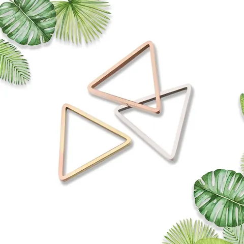 Ciondolo A Triangolo Geometrico Acciaio Inossidabile Lucidato A Specchio Cavo Charm Per Creazione Di Gioielli DIY Collana Orecchini