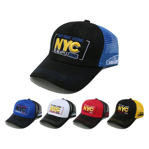 Berretto Da Baseball Mesh Trucker Hat NYC Ricamo Traspirante Protezione Solare Aperto Regolabile Vintage Sport