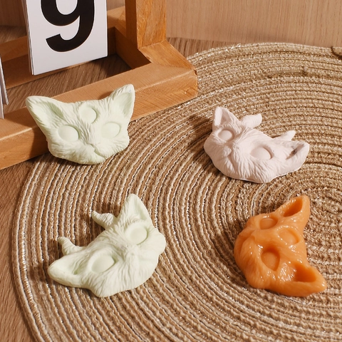 Silicone Mold Devil Cat Triple Eyed Cat Head Shape For DIY Resin Keychain Pendant Jewelry Making Crafting Tool