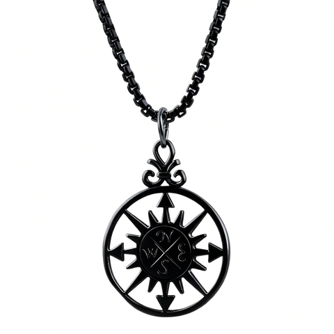 Collana Con Pendente Bussola Vichinga In Acciaio Inossidabile Gioielli Navigazione Nautica Nordica Vintage Per Uomo Donna