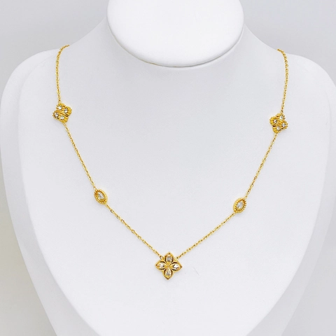Collana Con Fiore A Quattro Foglie In Acciaio Inossidabile Zircone Ovale Gioielli Eleganti Placcati In Oro Per Donna Stile Coreano