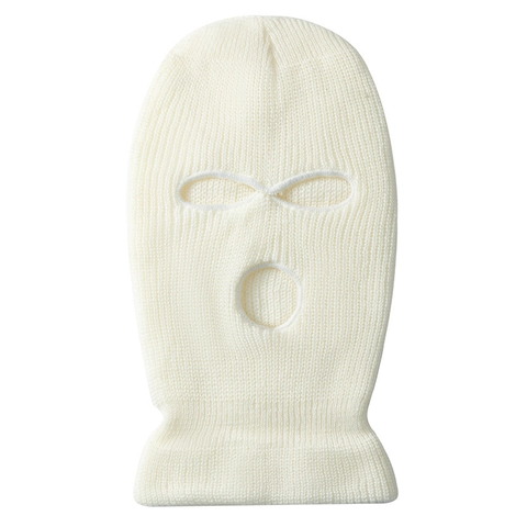 Balaclava Strick Sturmmaske Triple Loch Vollgesichtsschutz Acryl Gerippt Warm Winter Outdoor Sport Kappe Für Herren Damen