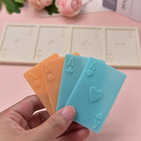 Playing Cards Ace Silicone Mold Baking Tools Cake Decoration Spades Hearts Diamonds Clubs DIY Chocolate Fondant