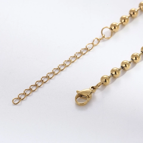 Pulsera Collar De Cadena De Bolas De Acero Inoxidable Para Mujeres Minimalista Bola Hueca Eslabón Redondo Elegante Joyería Ajustable