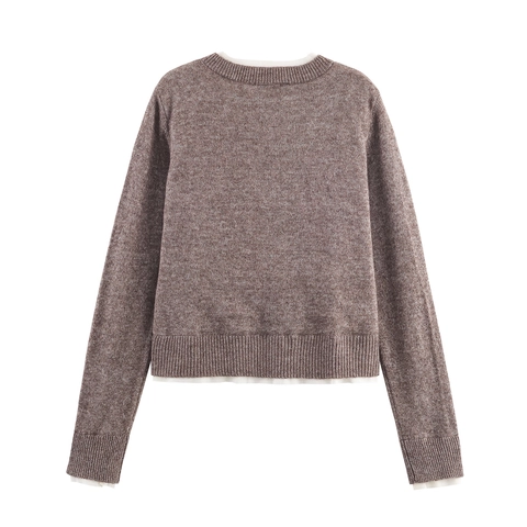 Cardigan In Maglia Donna Girocollo Colore A Contrasto Bordo Bianco Giacca Maglione Abbottonata Maniche Lunghe