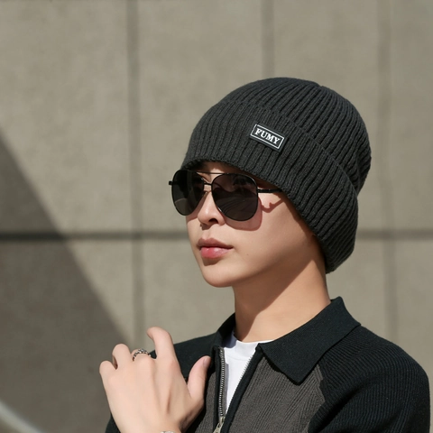 Gorro De Punto De Invierno Para Hombres Mujeres Grueso Cálido Forrado De Polar Dobladillo Acanalado Gorro Suave Color Sólido