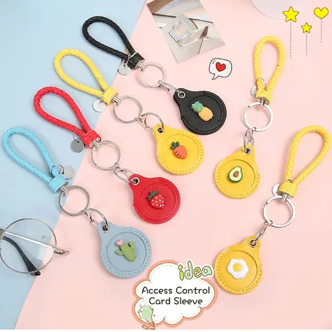 Cartoon Frucht Zugangskartenhalter Schlüsselanhänger Etui PU Leder Mini Tragbare Schutzhülle Für Aufzugschlüssel Anhänger