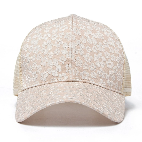 Damen Blumen Spitze Netz Baseball Kappe Atmungsaktiv Sonnenschutz Sommer Trucker Hut Outdoor Lässig Mode Verstellbar Hut