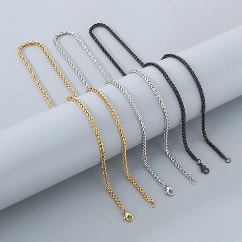 Minimalistische Halskette Aus Titanstahl Unisex Seil Schlange Box Wheat Kette Mode Pendler Schmuck Für Den Täglichen Gebrauch Geschenk