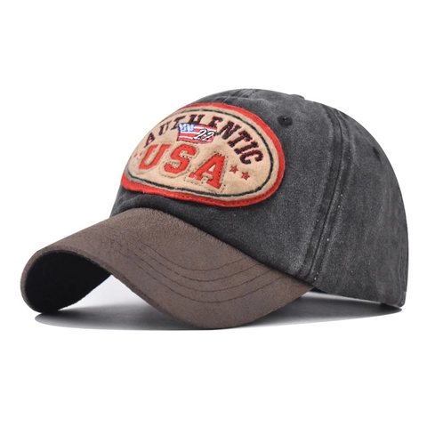 Cappello Da Baseball In Cotone Lavato Vintage Ricamo USA Berretto Papà Distressed Regolabile Retrò Sportivo Unisex